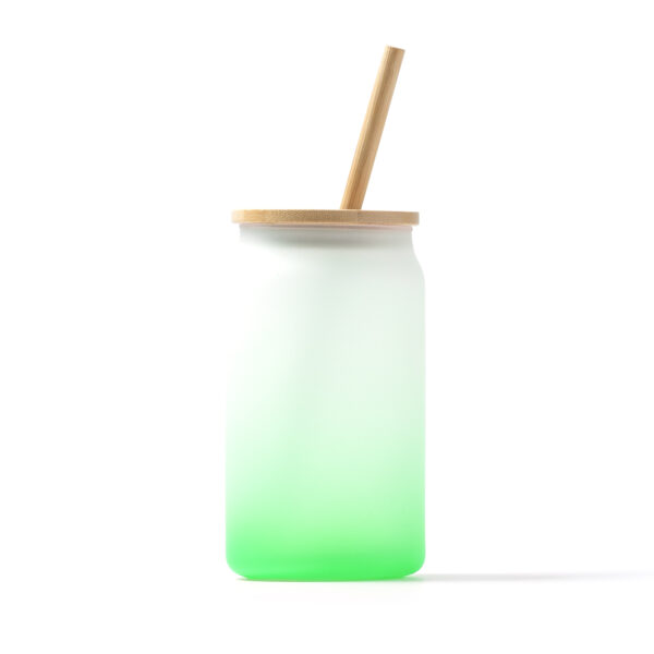 Verre a paille Bambou et Borosilicate, vert dégradé